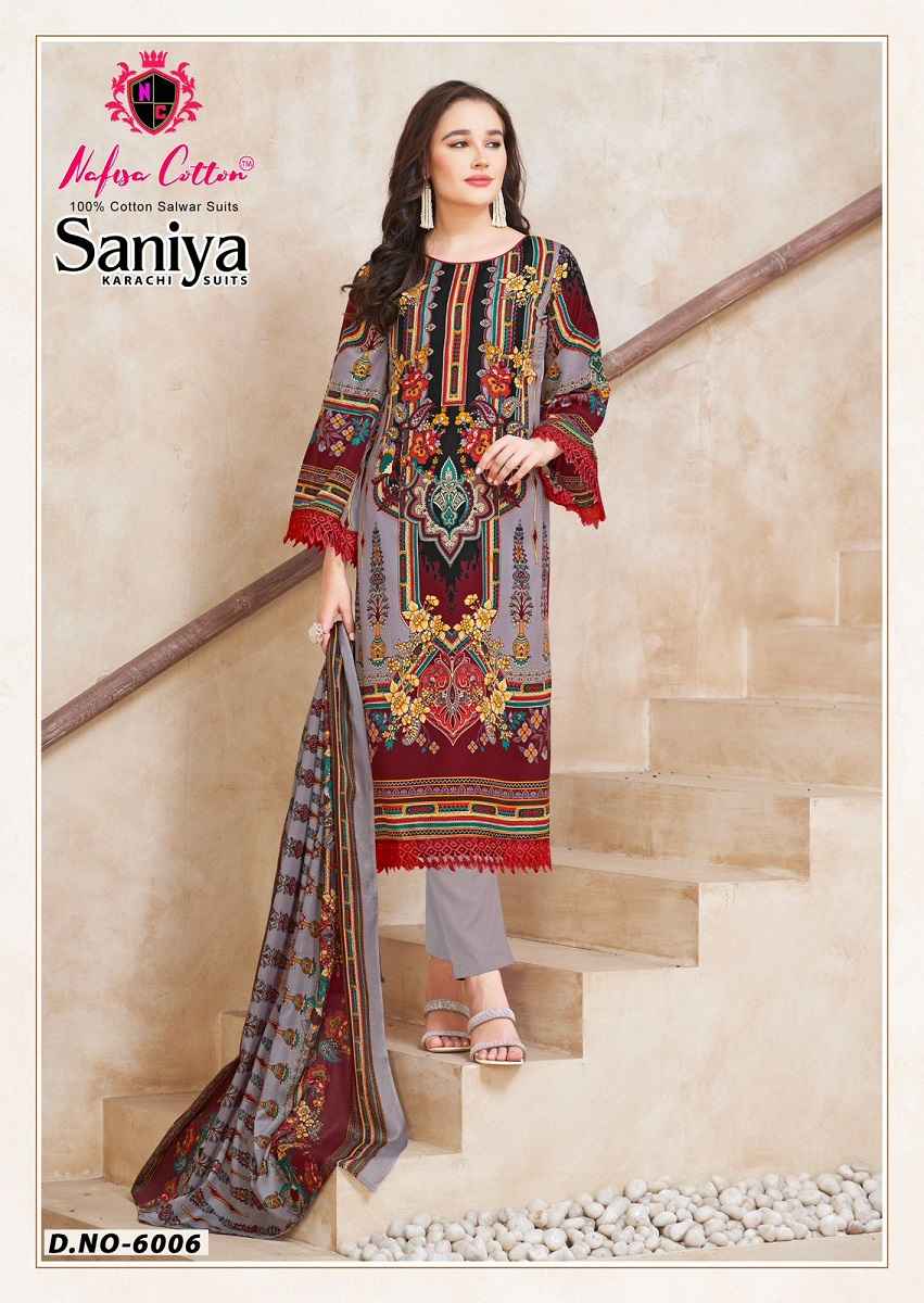 Nafisa Saniya Vol-6 Karachi Cotton  Dress Material Collection ( 6 Pcs Catalog )