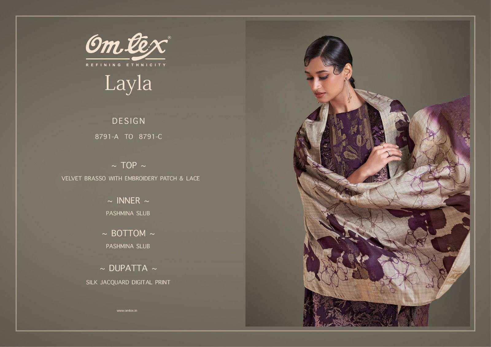 Omtex Layla Exclusive Fancy Velvet Brasso Suit Wholesale Price ( 3 Pcs Catalog )