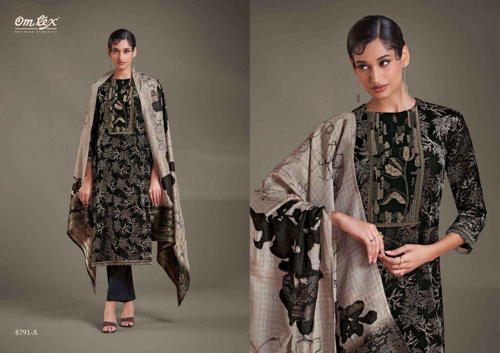 Omtex Layla Exclusive Fancy Velvet Brasso Suit Wholesale Price ( 3 Pcs Catalog )