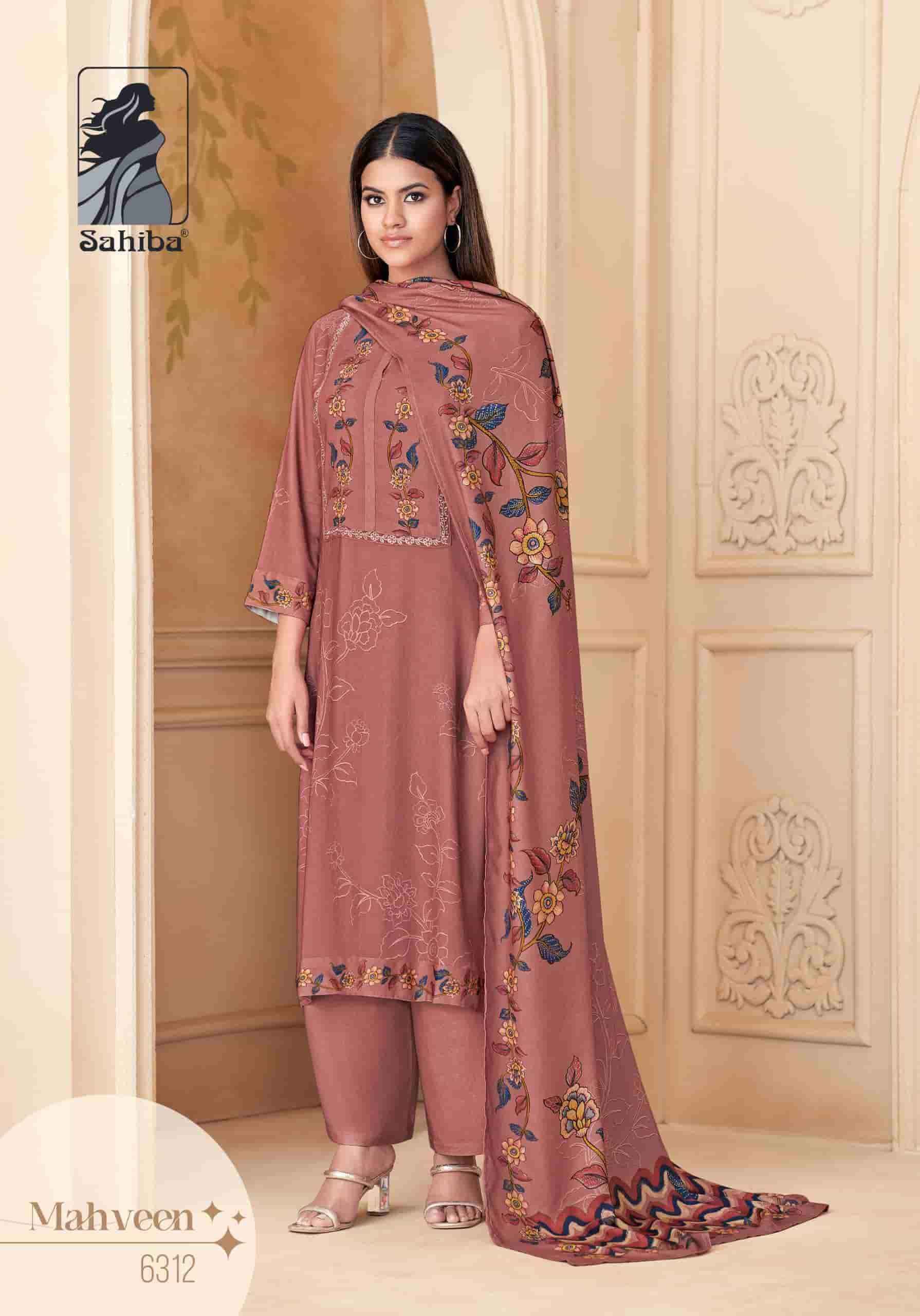 Sahiba Mahveen Winter Wear Pure Pashmina Suit Wholesale Price ( 6 Pcs Catalog )