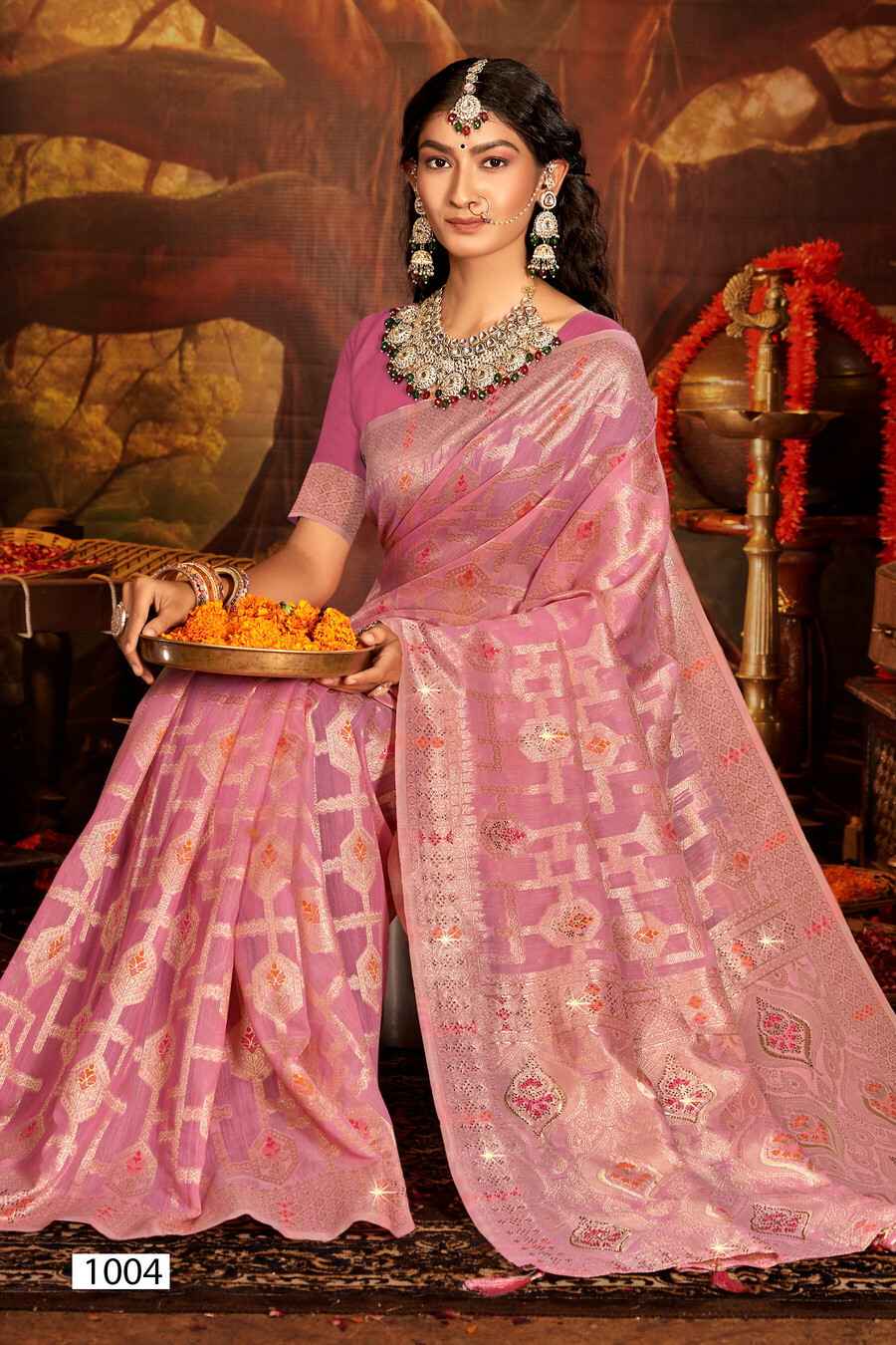 Saroj Almond Linen Saroski Vol 1 Linen Cotton Silk Saree Wholesale Price ( 6 Pcs Catalogue )