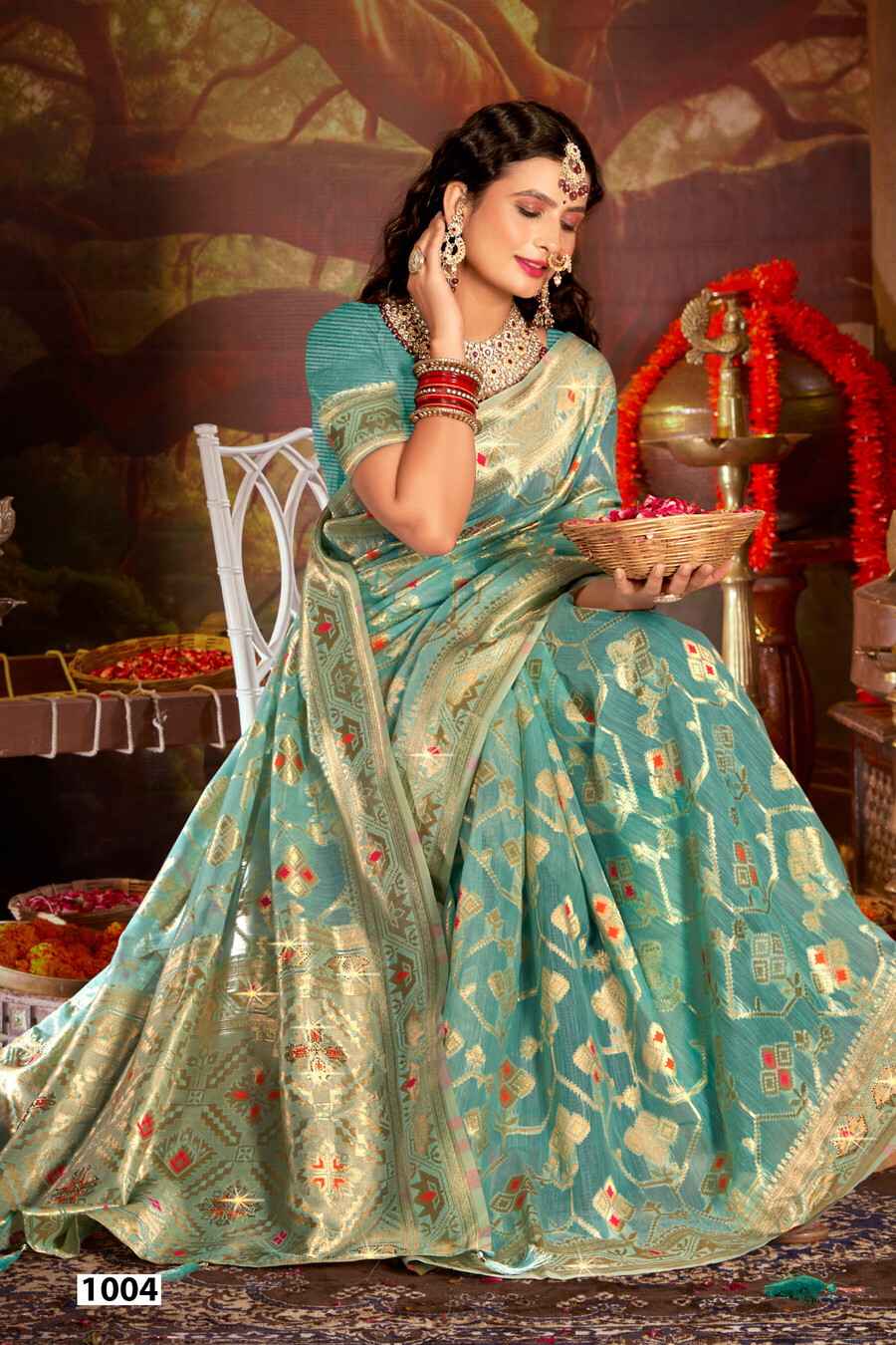 Saroj Almond Linen Saroski Vol 3 Linen Cotton Silk Saree Wholesale Price ( 6 Pcs Catalogue )