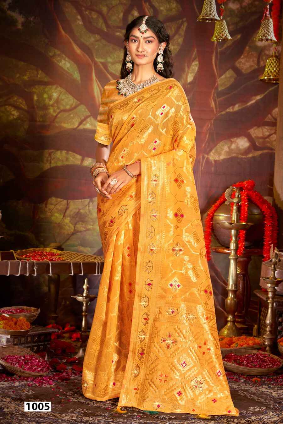 Saroj Almond Linen Saroski Vol 3 Linen Cotton Silk Saree Wholesale Price ( 6 Pcs Catalogue )