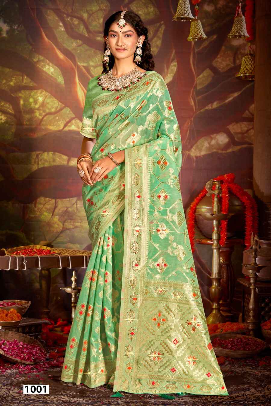 Saroj Almond Linen Saroski Vol 3 Linen Cotton Silk Saree Wholesale Price ( 6 Pcs Catalogue )