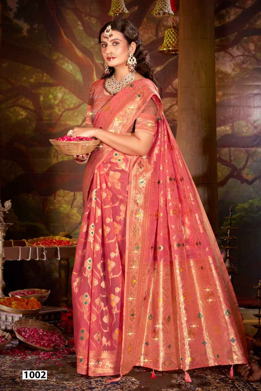 Saroj Almond Linen Saroski Vol 3 Linen Cotton Silk Saree Wholesale Price ( 6 Pcs Catalogue )