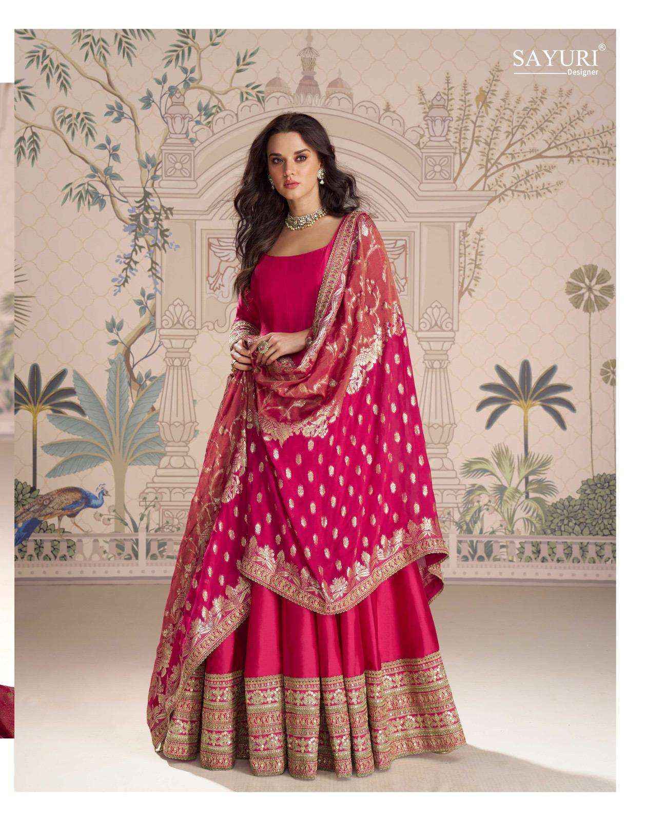 Sayuri Designer Roshni Readymade Silk Jacquard Dress 3 pcs Catalogue