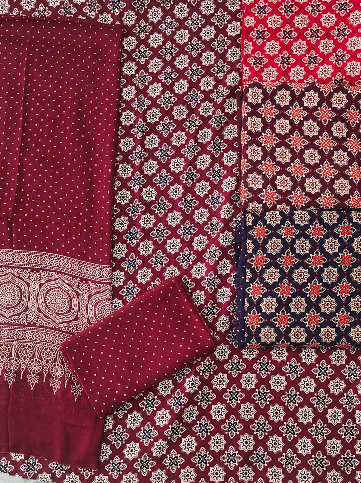 Siyapati Designer Riwayat Vol 16 Rayon Bandhani Unstitched Dress Material ( 4 Pcs Set )