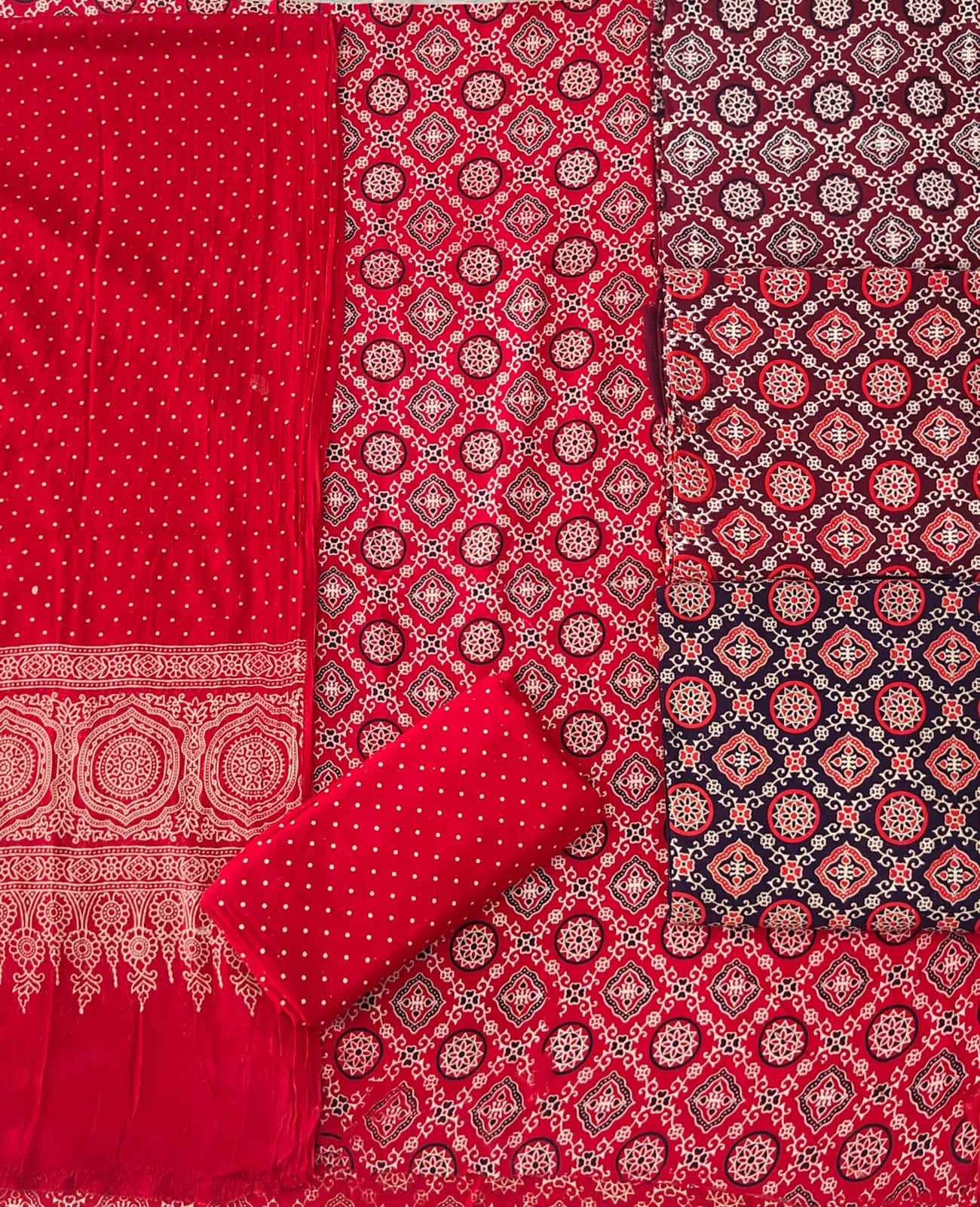 Siyapati Designer Riwayat Vol 18 Rayon Bandhani Unstitched Dress Material ( 4 Pcs Set )