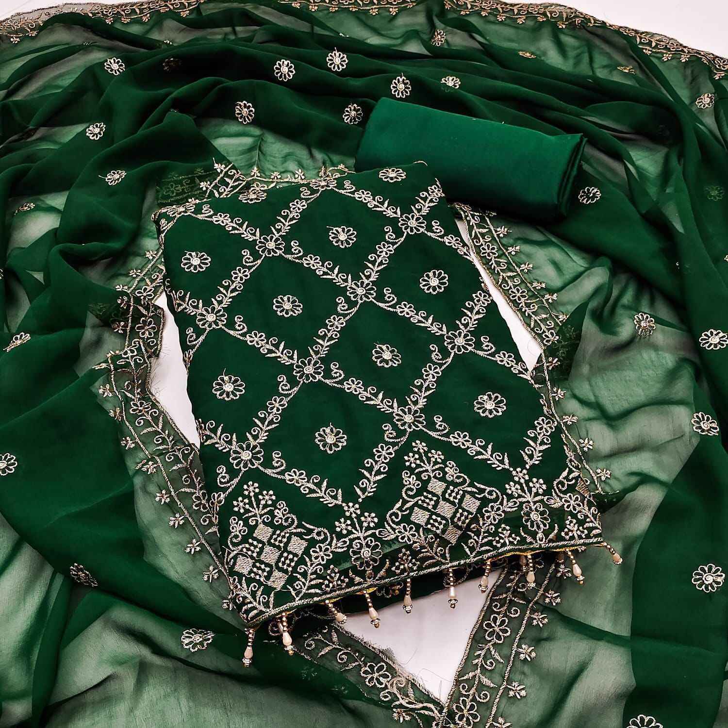 Siyapati Naira Vol-120 ORIGINAL GRORGETTE WITH JARI WORK NON CATALOGUE ( 7 Pcs Catalogue )