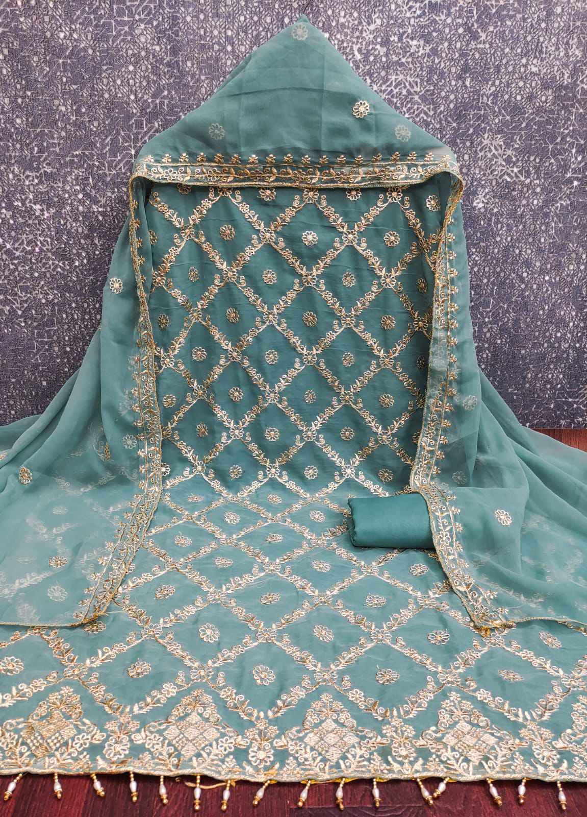 Siyapati Naira Vol-120 ORIGINAL GRORGETTE WITH JARI WORK NON CATALOGUE ( 7 Pcs Catalogue )