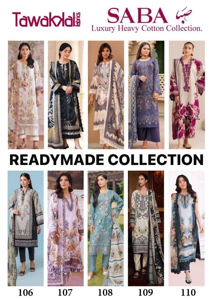 Tawakkal Saba Readymade Karachi Cotton 3 Piece Suits Wholesale Price ( 10 Pcs Catalog )