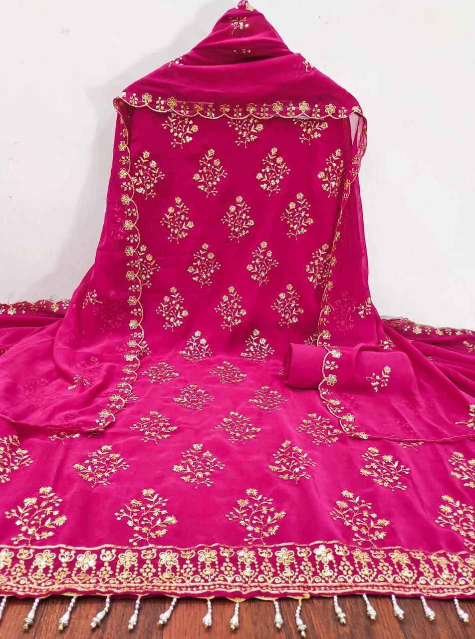 Turkish Edition 3 Original Georgette Work Dress Material Wholesale Price ( 4 Pcs Catalogue )