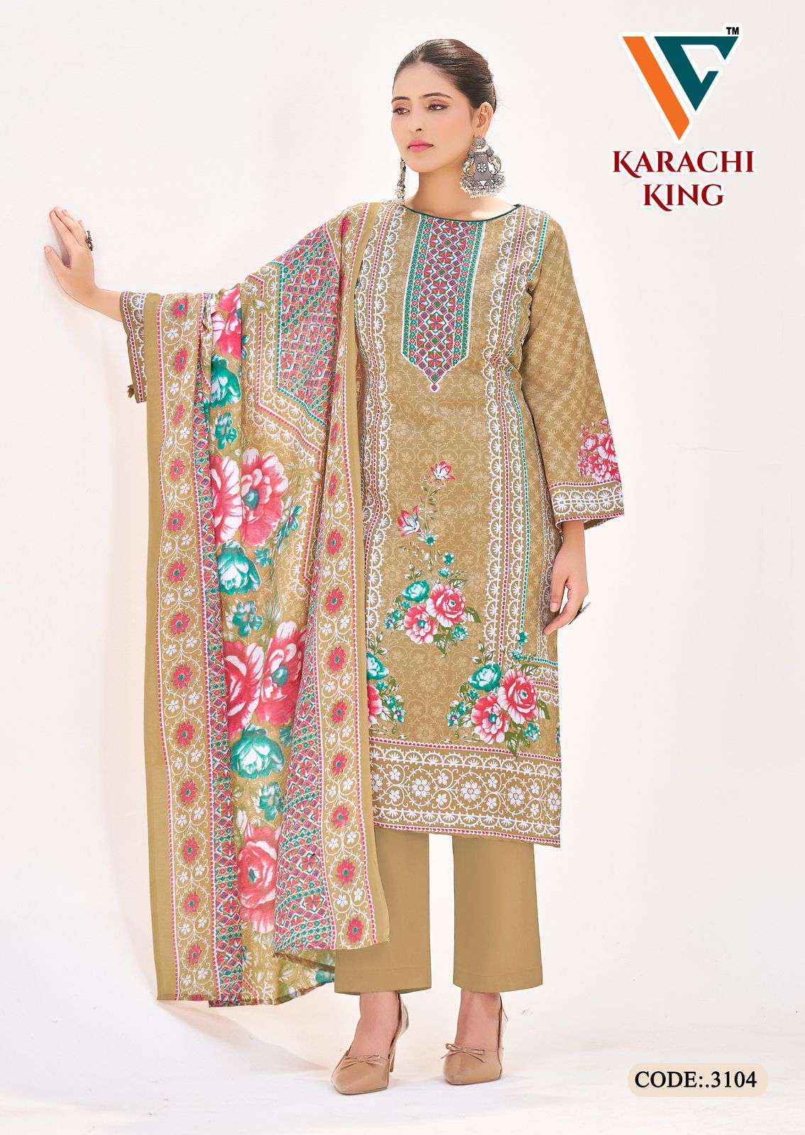 Vandana Karachi King Vol 31 Cotton Dress Material Wholesale Price ( 8 pcs Catalogue )