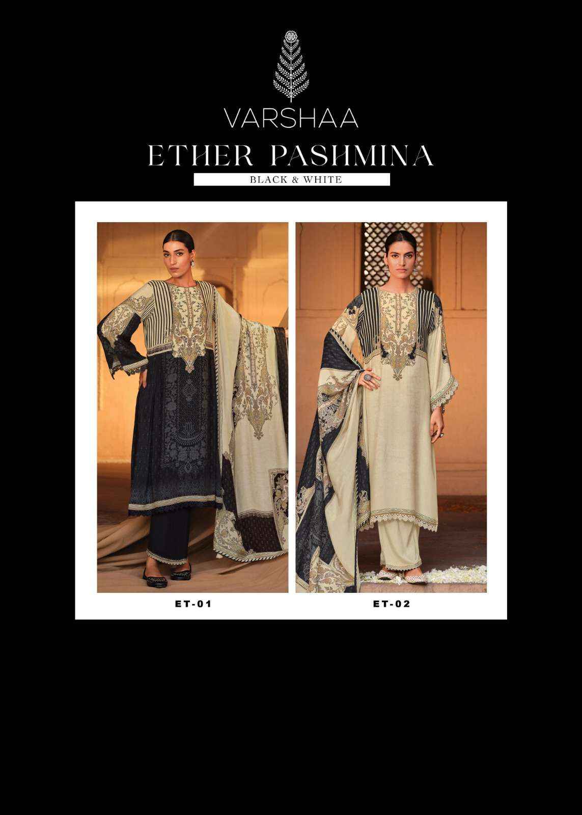 Varsha Ether Pashmina Excusive Designer Pashmina Suit Wholesale Price ( 2 Pcs Catalog ) 