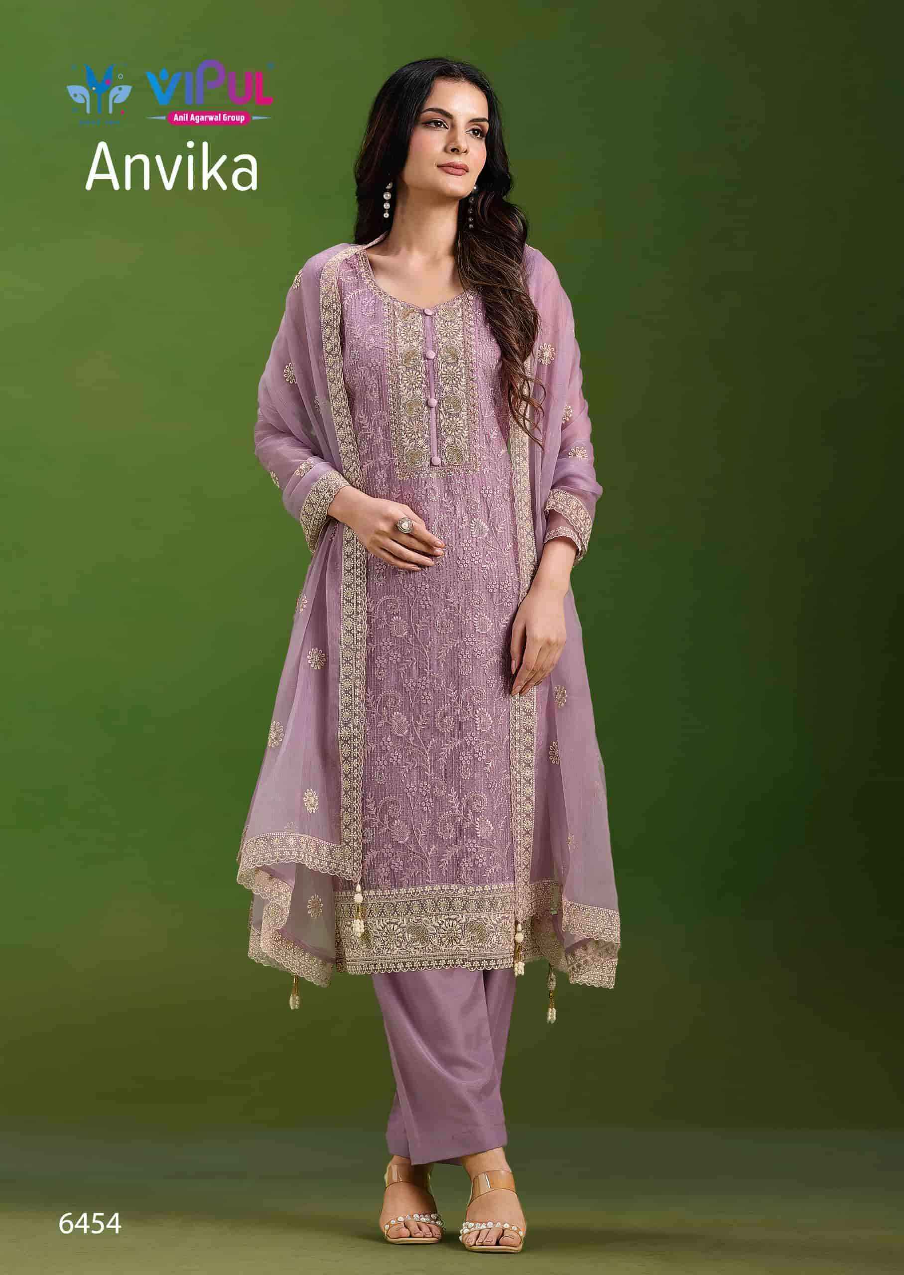 Vipul Fashion Anvika Fancy Chiffon Designer Dress Material Wholesale Price ( 6 Pcs Catalog )