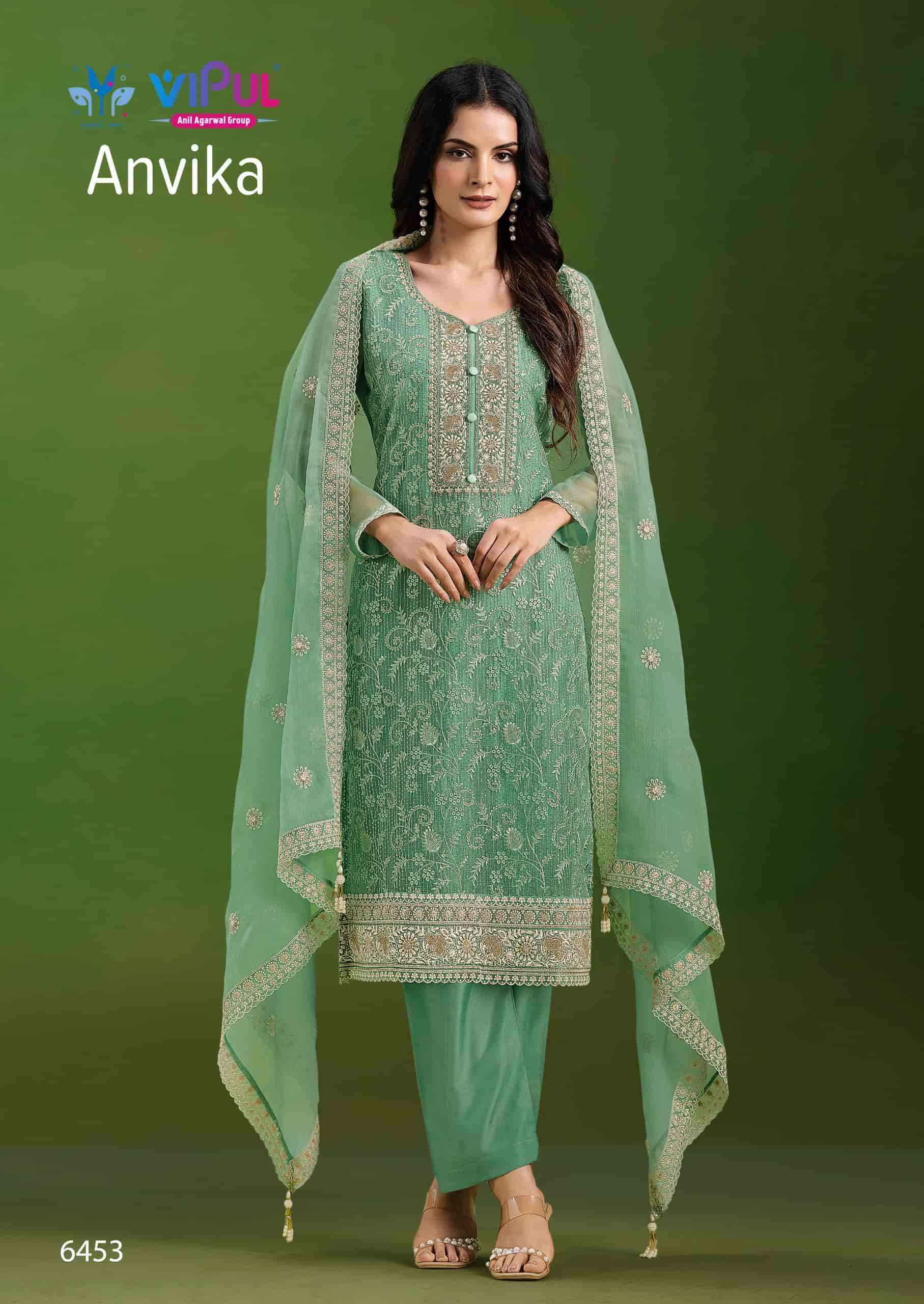 Vipul Fashion Anvika Fancy Chiffon Designer Dress Material Wholesale Price ( 6 Pcs Catalog )