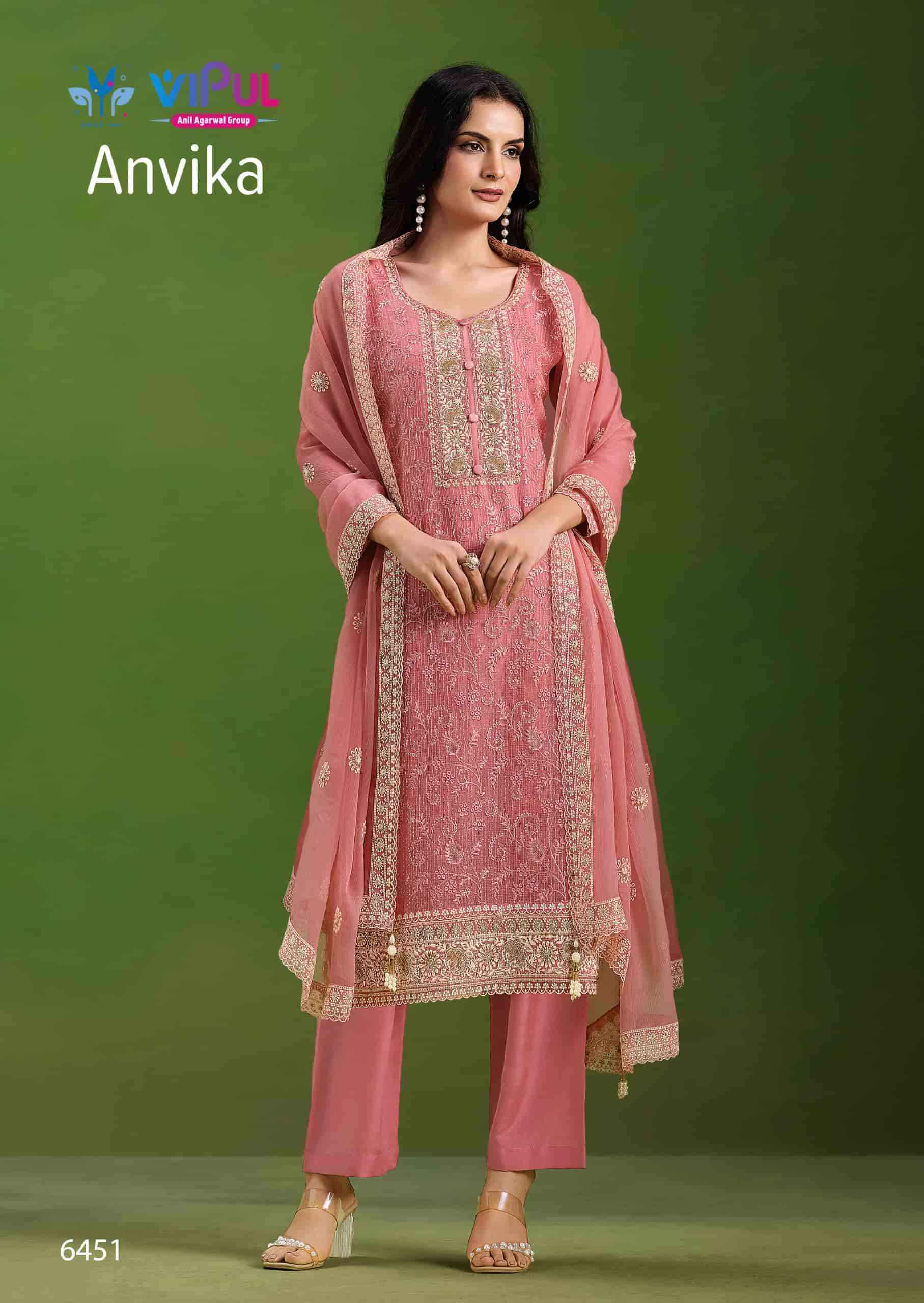 Vipul Fashion Anvika Fancy Chiffon Designer Dress Material Wholesale Price ( 6 Pcs Catalog )