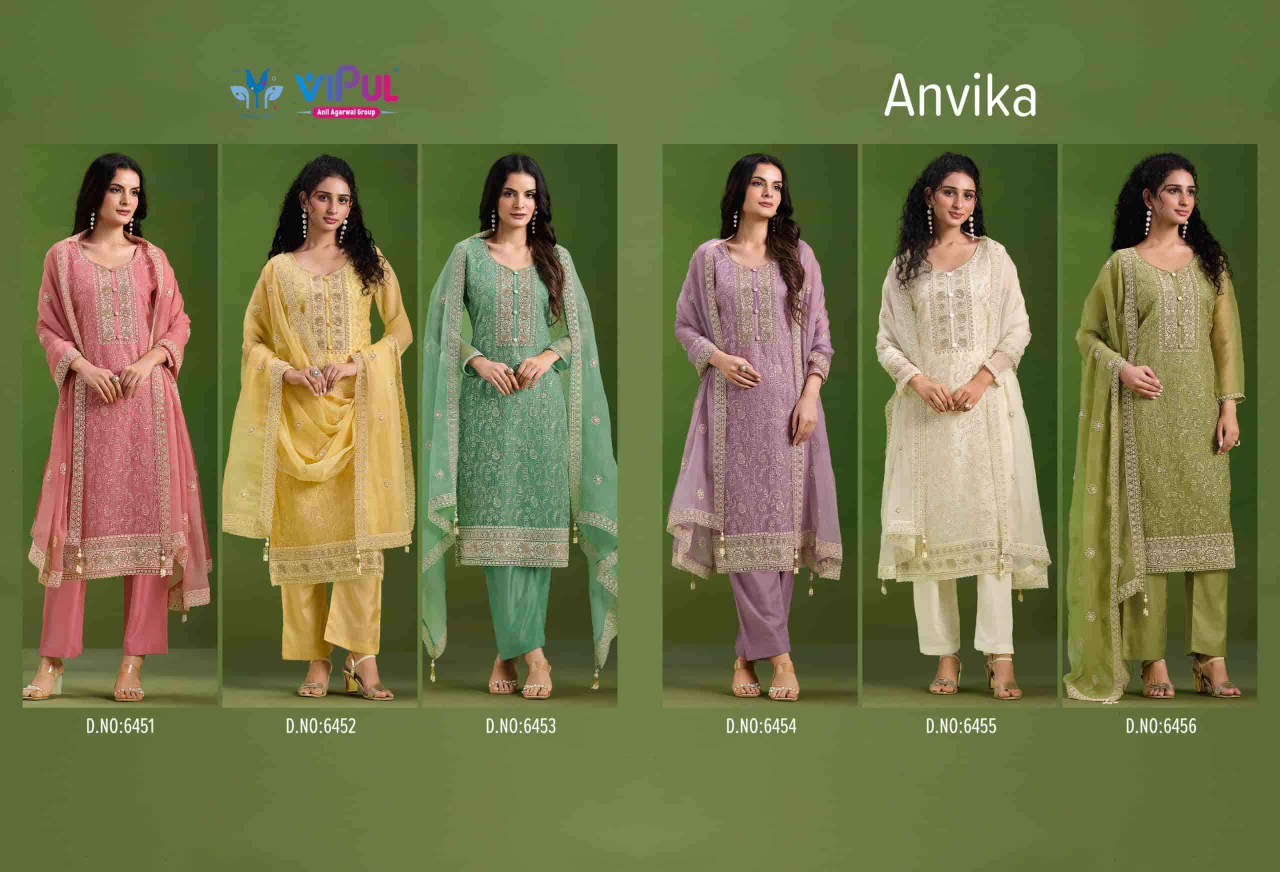 Vipul Fashion Anvika Fancy Chiffon Designer Dress Material Wholesale Price ( 6 Pcs Catalog )