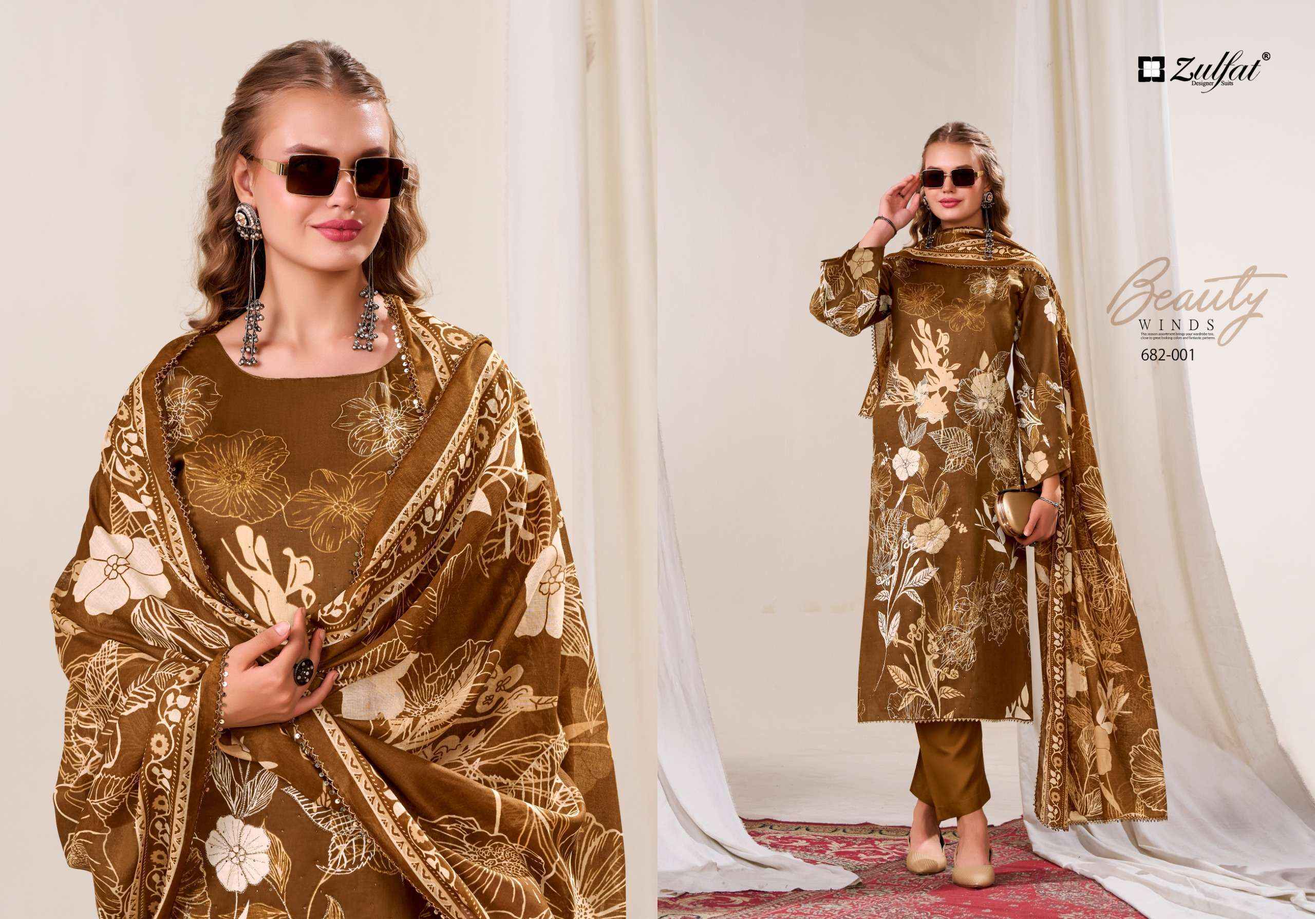 Zulfat Latifa Jam Cotton Dress Material 4 pcs Catalogue