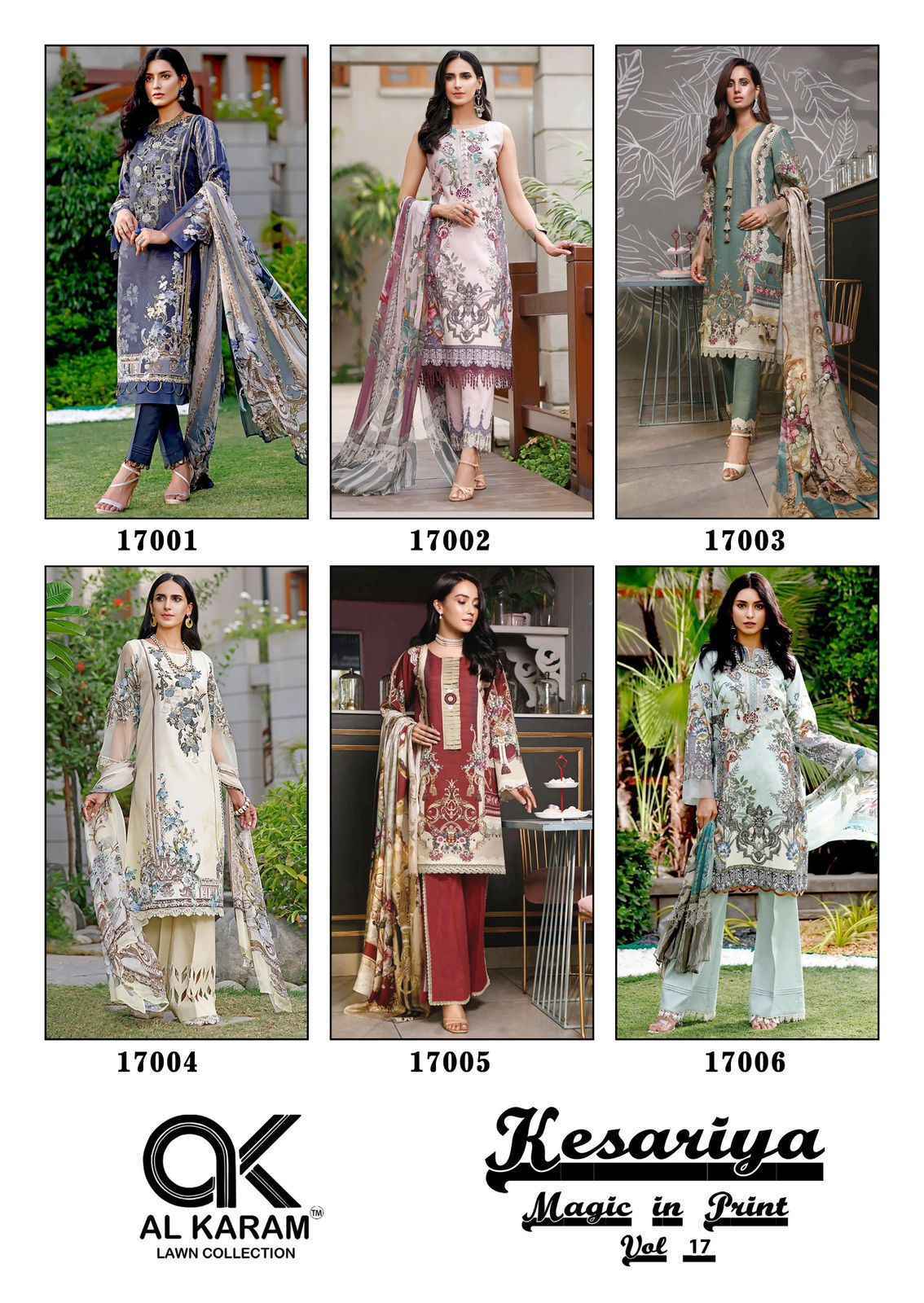 Al Karam Kesariya Magic In Print Vol 17 Cotton Dress Material Wholesale Price ( 6 Pcs Catalog )