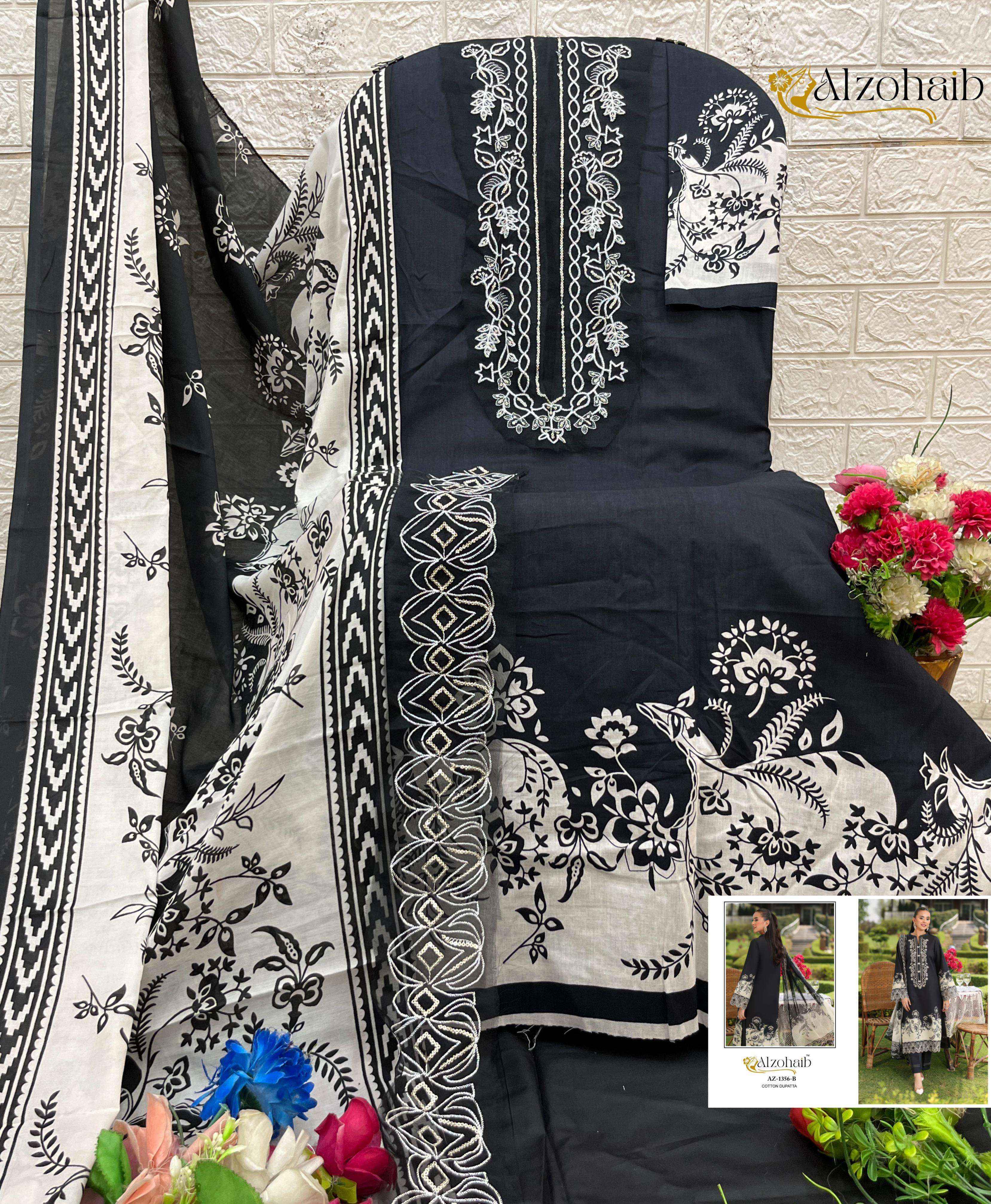 Al Zohaib Aaida Vol 1 Cotton Dress Material Wholesale Rate ( 4 Pcs Catalog )