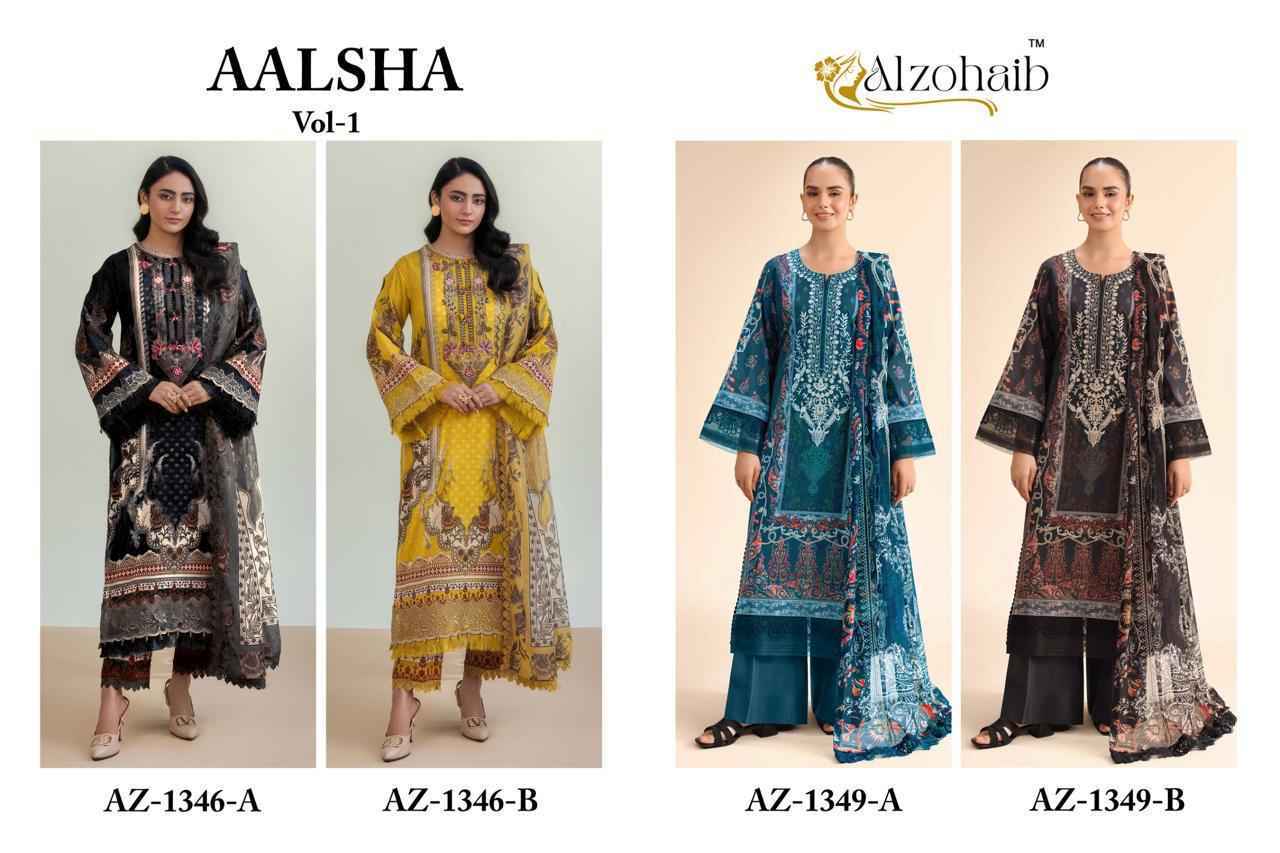 Al Zohaib Aalsha Vol 1 Cotton Dress Material Collection ( 4 Pcs Catalog )