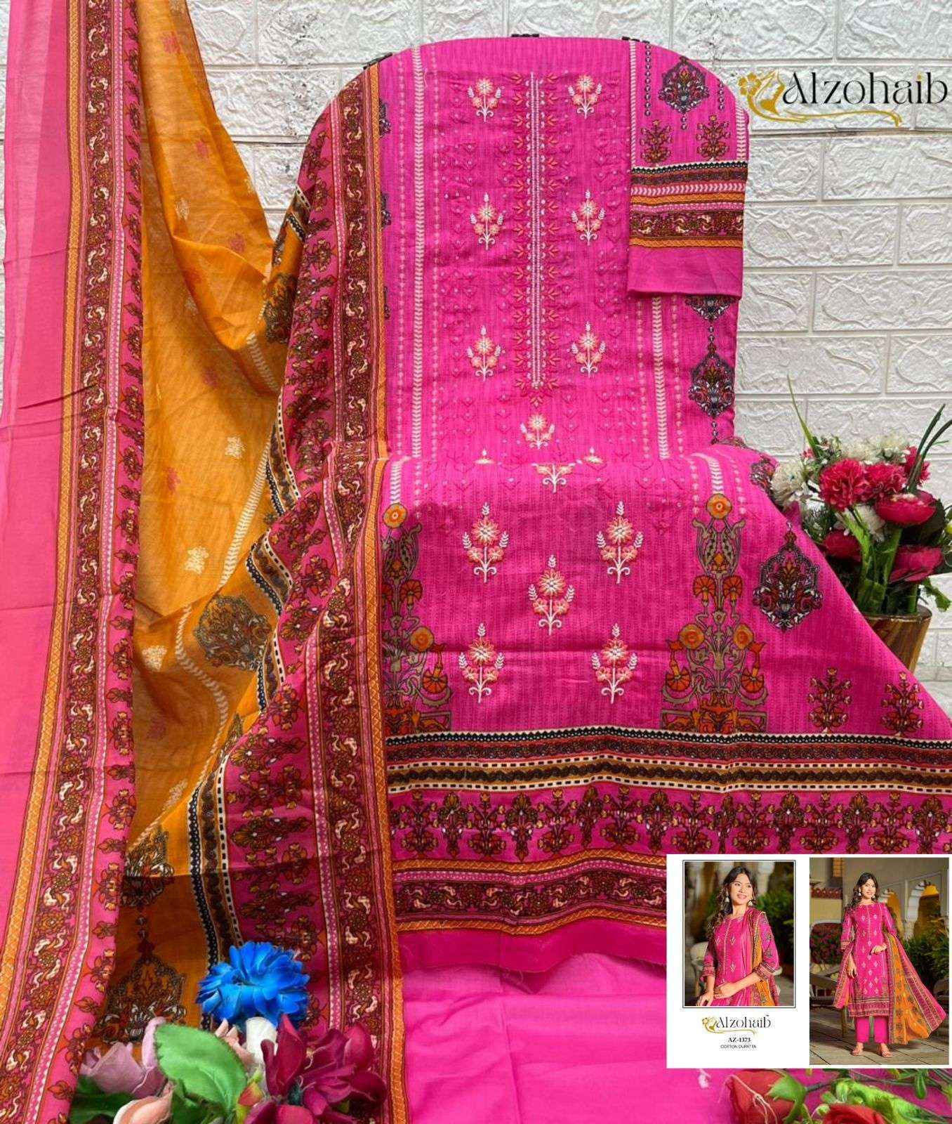 Al Zohaib Asmaa Cotton Dress Material Collection ( 4 Pcs Catalog )