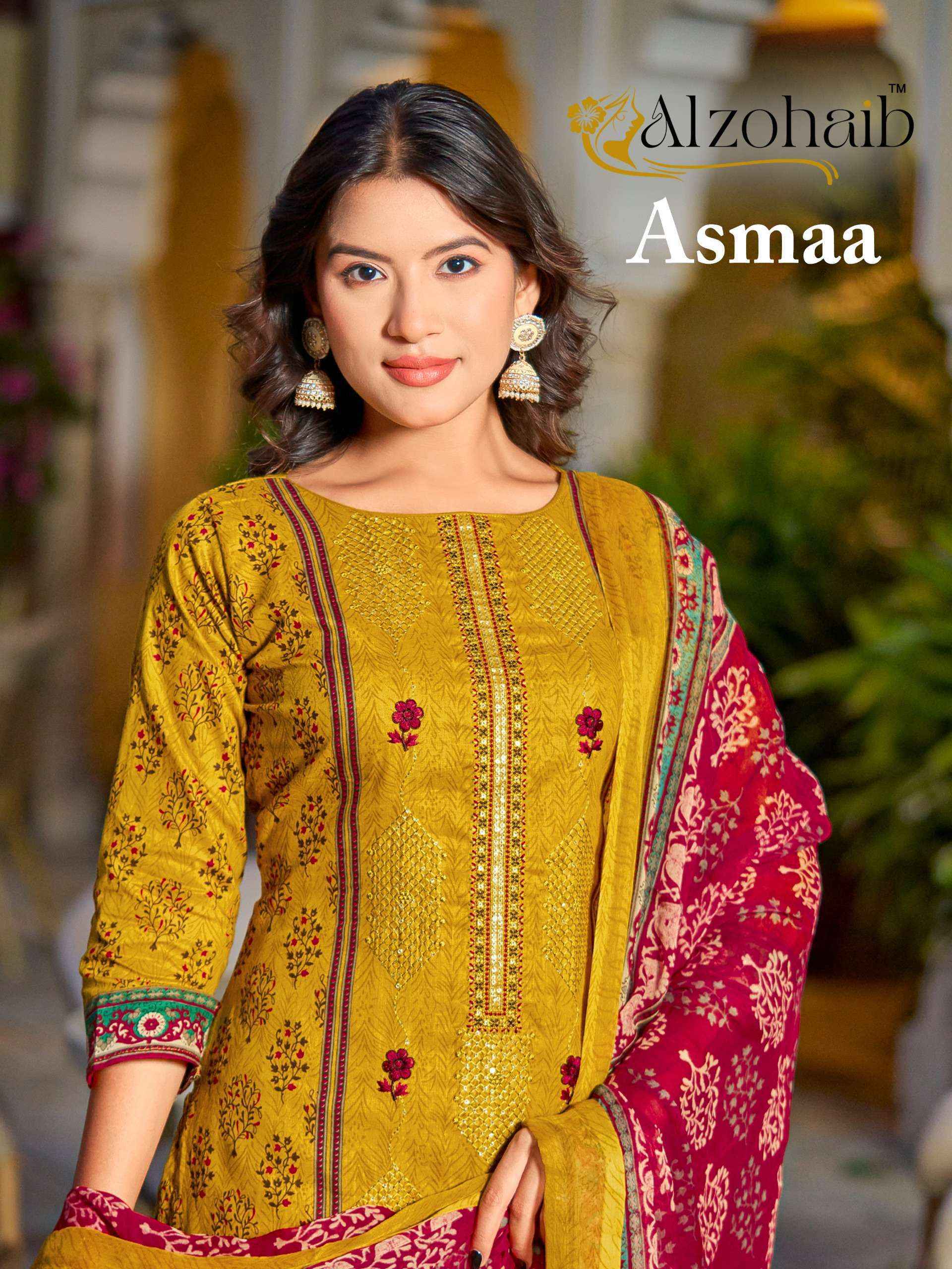 Al Zohaib Asmaa Cotton Dress Material Collection ( 4 Pcs Catalog )