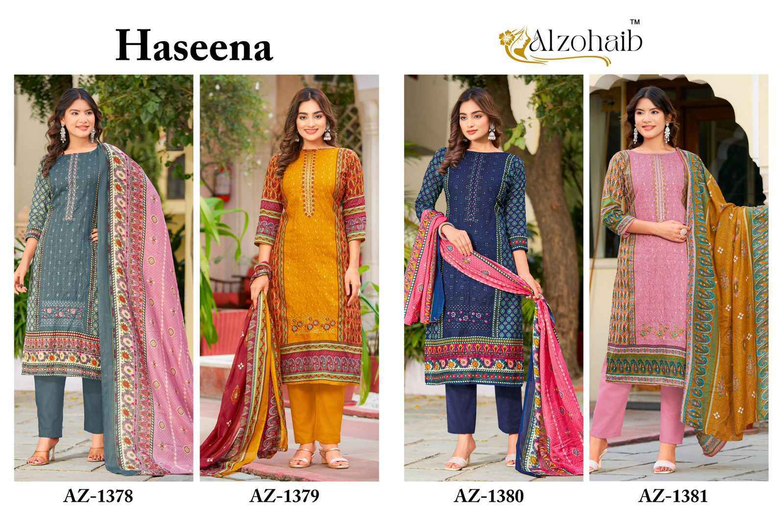 Al Zohaib Haseena Cotton Dress Material Wholesale Price ( 4 Pcs Catalog )