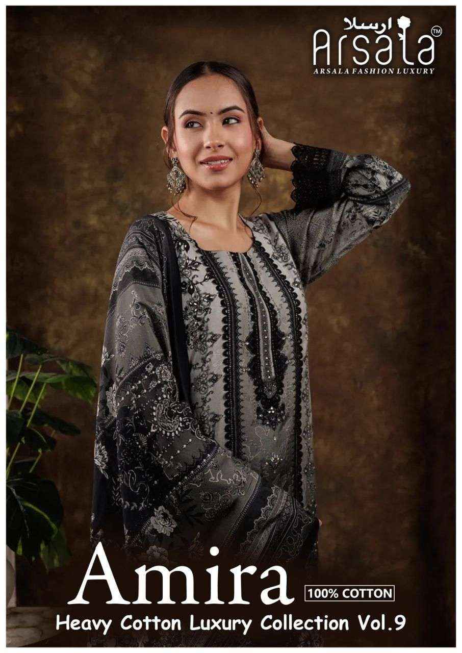 Arsala Amira Vol 9 Pure Heavy Lawn Cotton Dress Material Collection ( 6 Pcs Catalog )