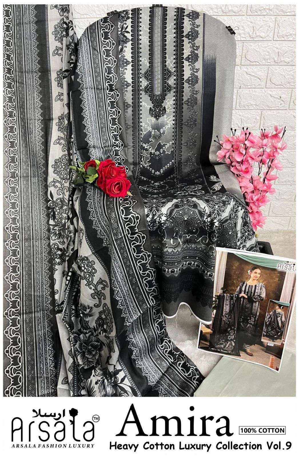 Arsala Amira Vol 9 Pure Heavy Lawn Cotton Dress Material Collection ( 6 Pcs Catalog )