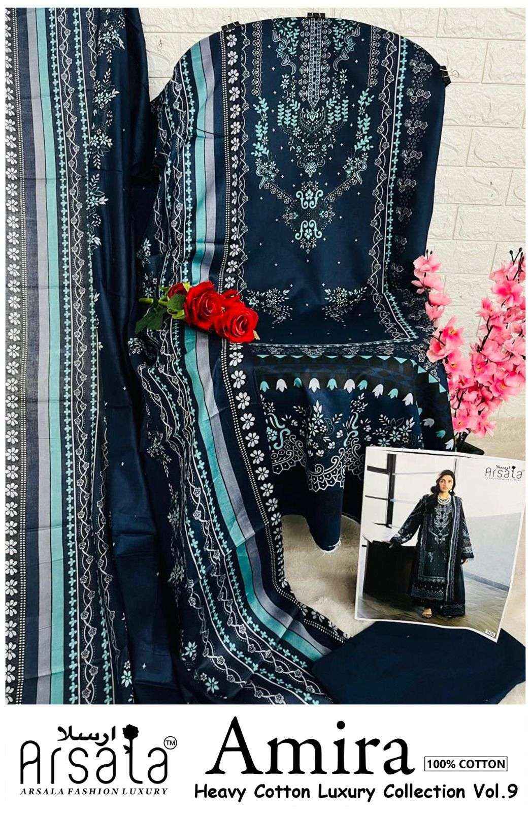 Arsala Amira Vol 9 Pure Heavy Lawn Cotton Dress Material Collection ( 6 Pcs Catalog )