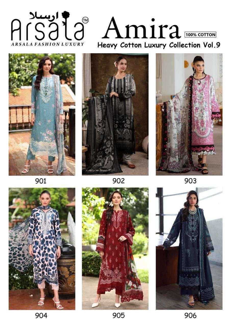 Arsala Fashion Amira Vol 9 Lawn Cotton Dress Material Collection ( 6 Pcs Catalog )