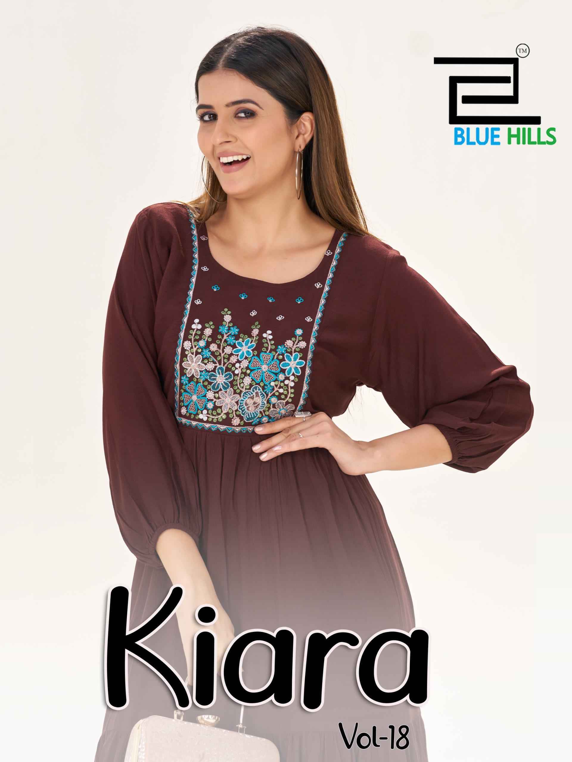Blue Hills Kiara vol 18 Rayon Top Collection ( 5 Pcs Catalog )