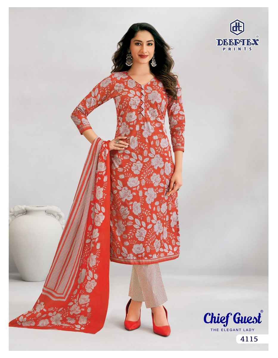 Deeptex Chief Guest Vol 41 Cotton Dress Material Wholesale Price ( 15 Pcs Catalog )