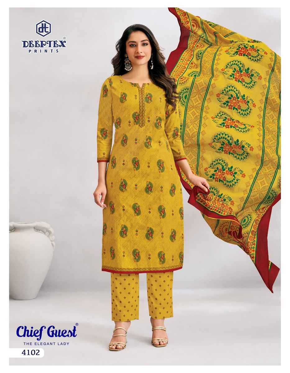 Deeptex Chief Guest Vol 41 Cotton Dress Material Wholesale Price ( 15 Pcs Catalog )