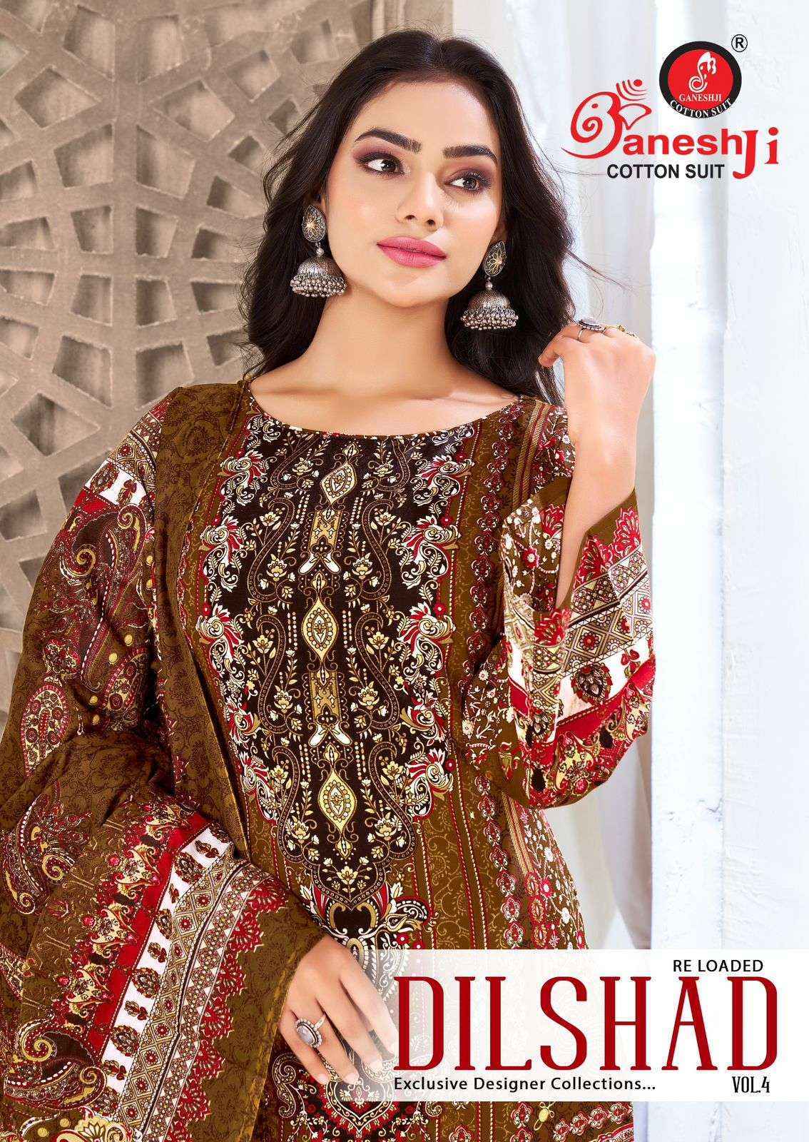 Ganesh Ji Dilshad Vol 4 Cotton Dress Material Collection ( 8 Pcs Catalog )