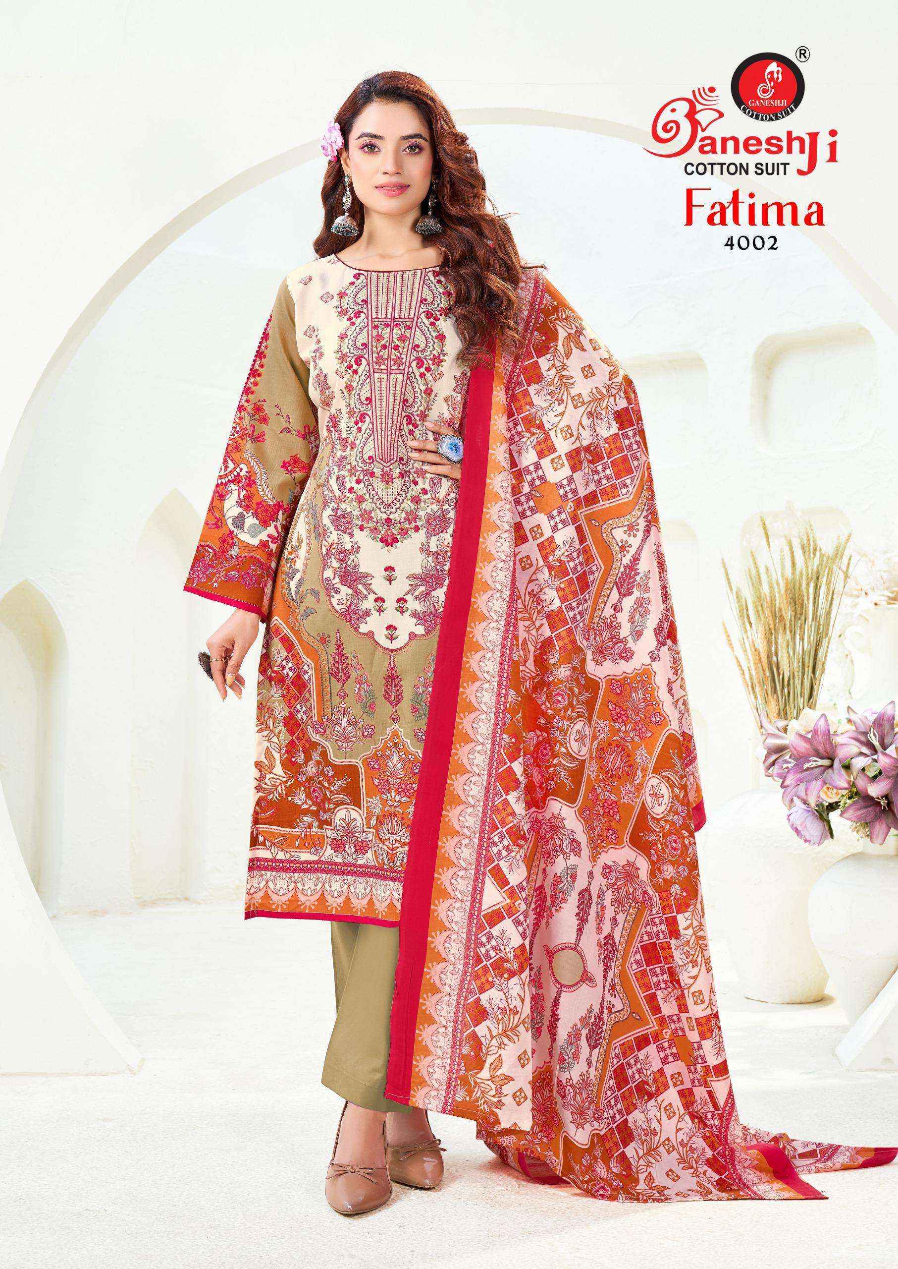 Ganesh Ji Fatima Vol 4 Cotton Dress Material Collection ( 8 Pcs Catalog )