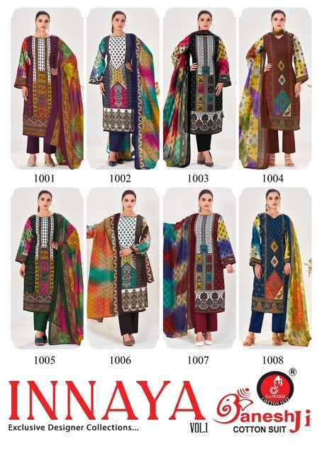 Ganesh Ji Innaya Vol 1 Cotton Dress Material Wholesale Price ( 8 Pcs Catalog )