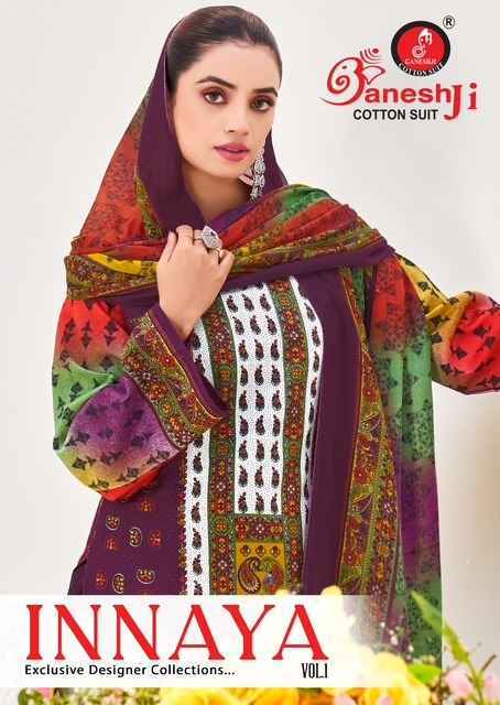 Ganesh Ji Innaya Vol 1 Cotton Dress Material Wholesale Price ( 8 Pcs Catalog )