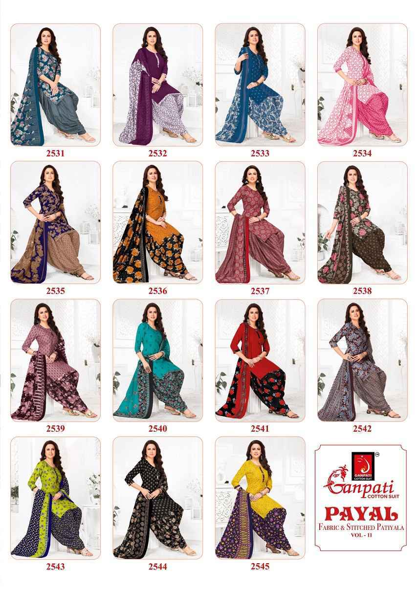 Ganpati Payal Vol 11 Cotton Dress Material Wholesale Price ( 15 Pcs Catalog )