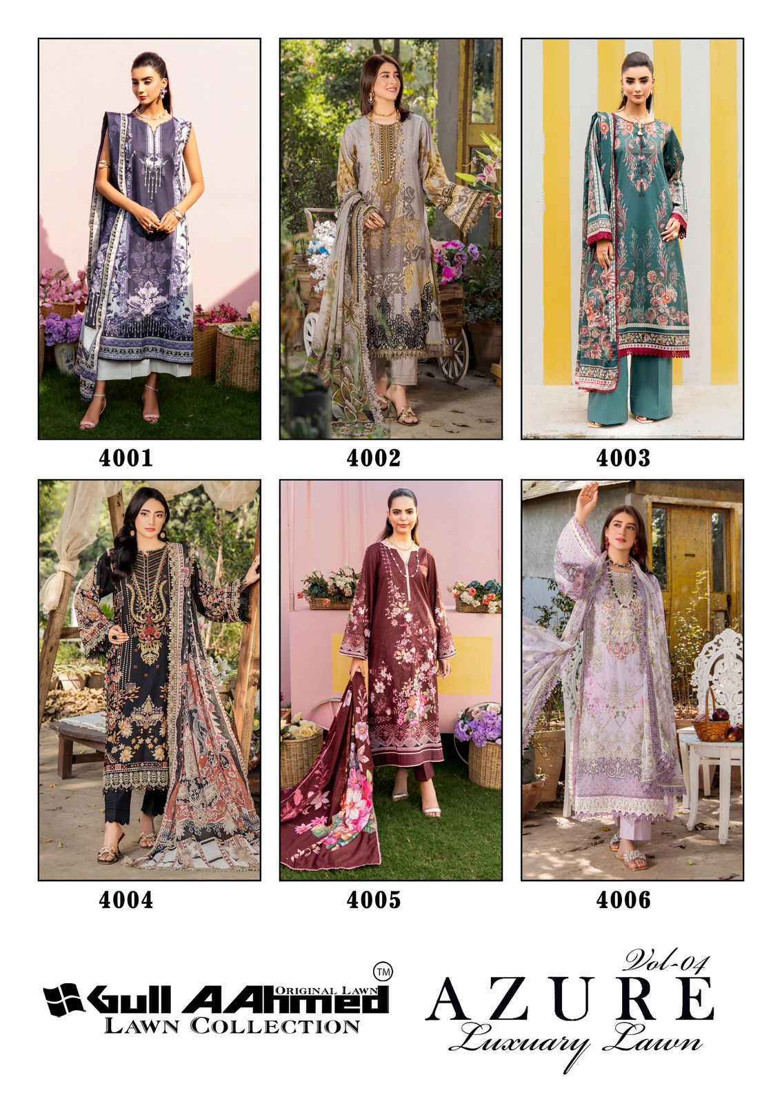 Gull Aahmed Azure Vol 4 Cambric Cotton Dress Material Wholesale Price 6 pcs Catalogue