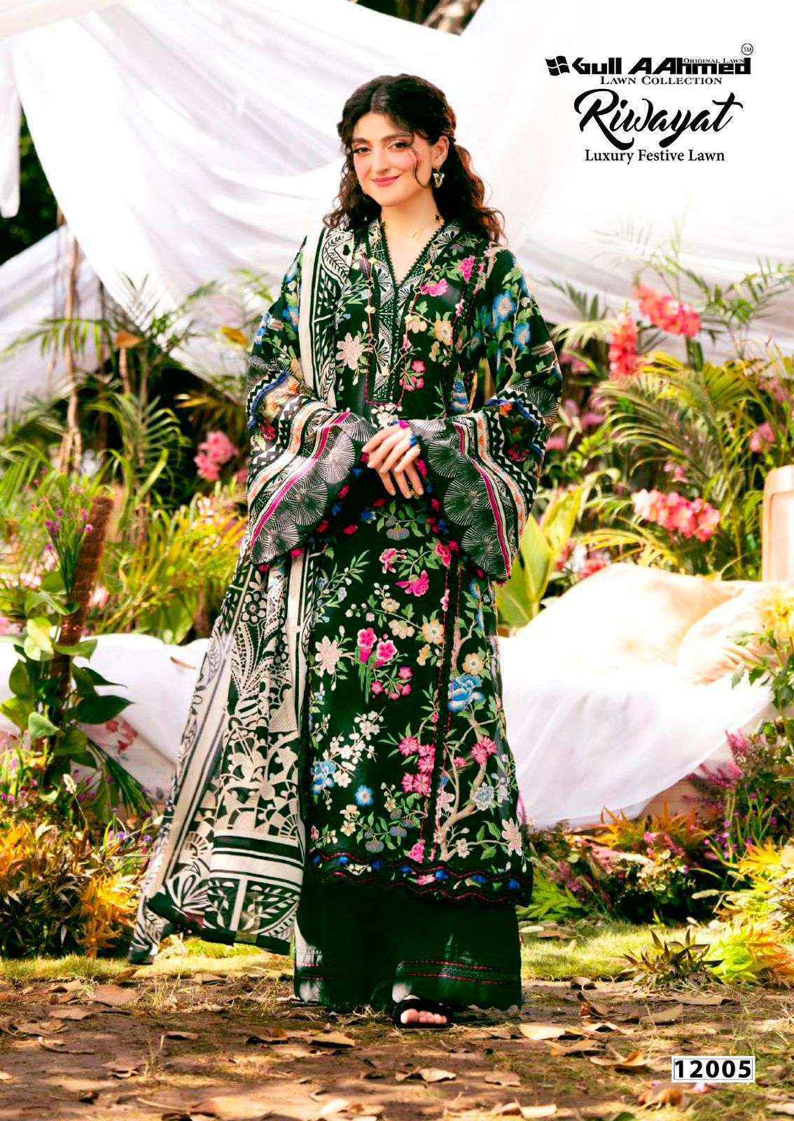 Gull Aahmed Riwayat Vol 12 Cambric Cotton Dress Material Price ( 6 Pcs Catalog )