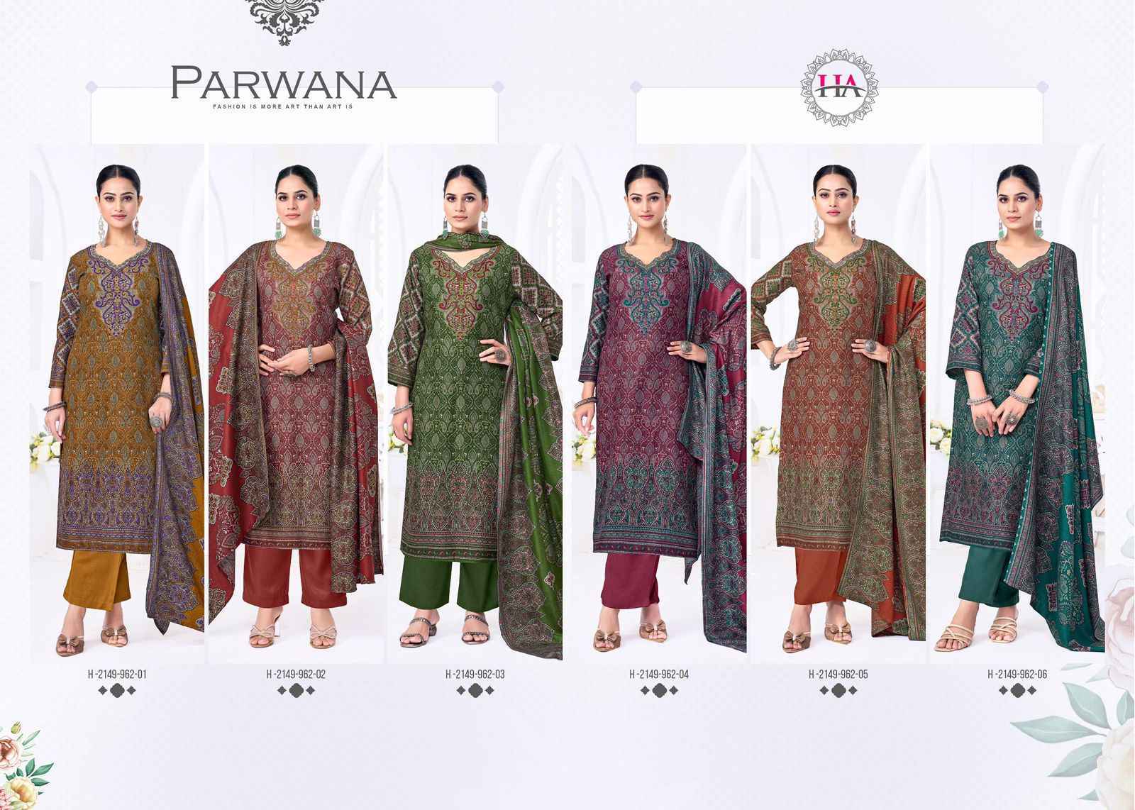 Harshit Fashion Parwana Pashmina Dress Material Wholesale Price ( 6 Pcs Catalog )