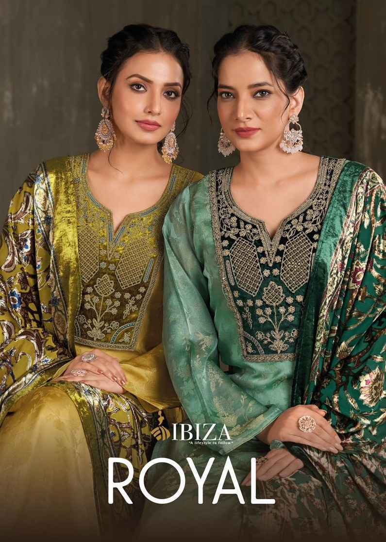 Ibiza Royal Velvet Dress Material Collection ( 4 Pcs Catalog )