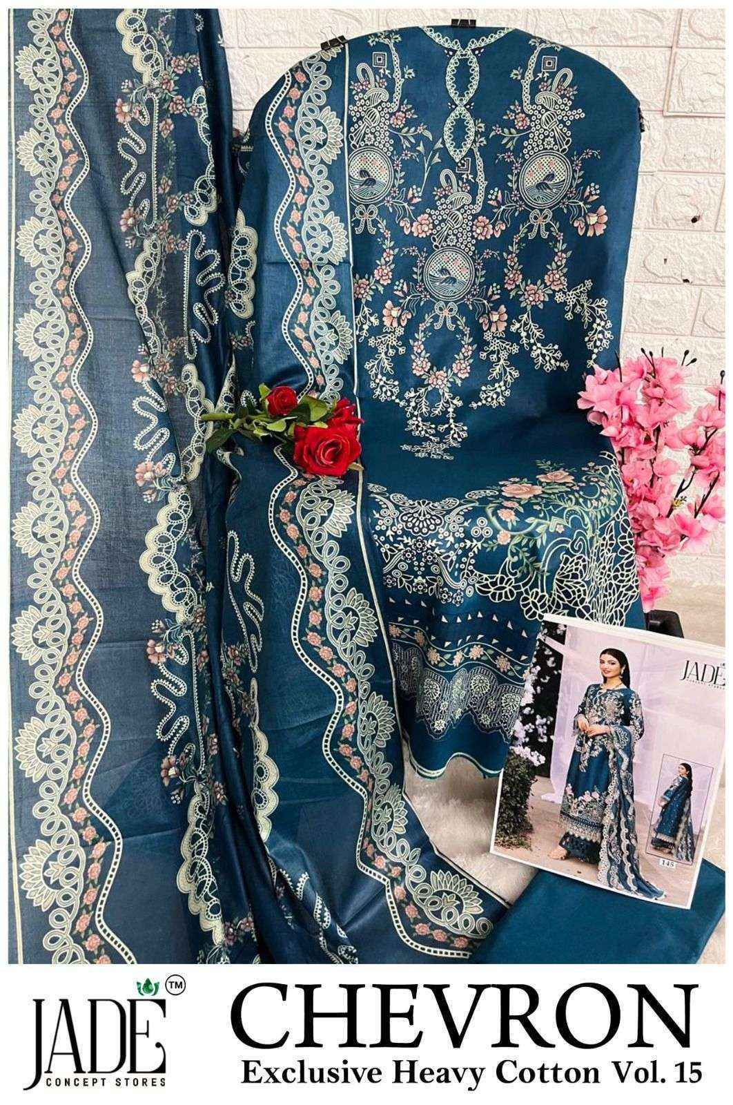 Jade Chevron Vol 15 Cotton Pakistani Dress Material Wholesale Surat ( 6 Pc Catalog )