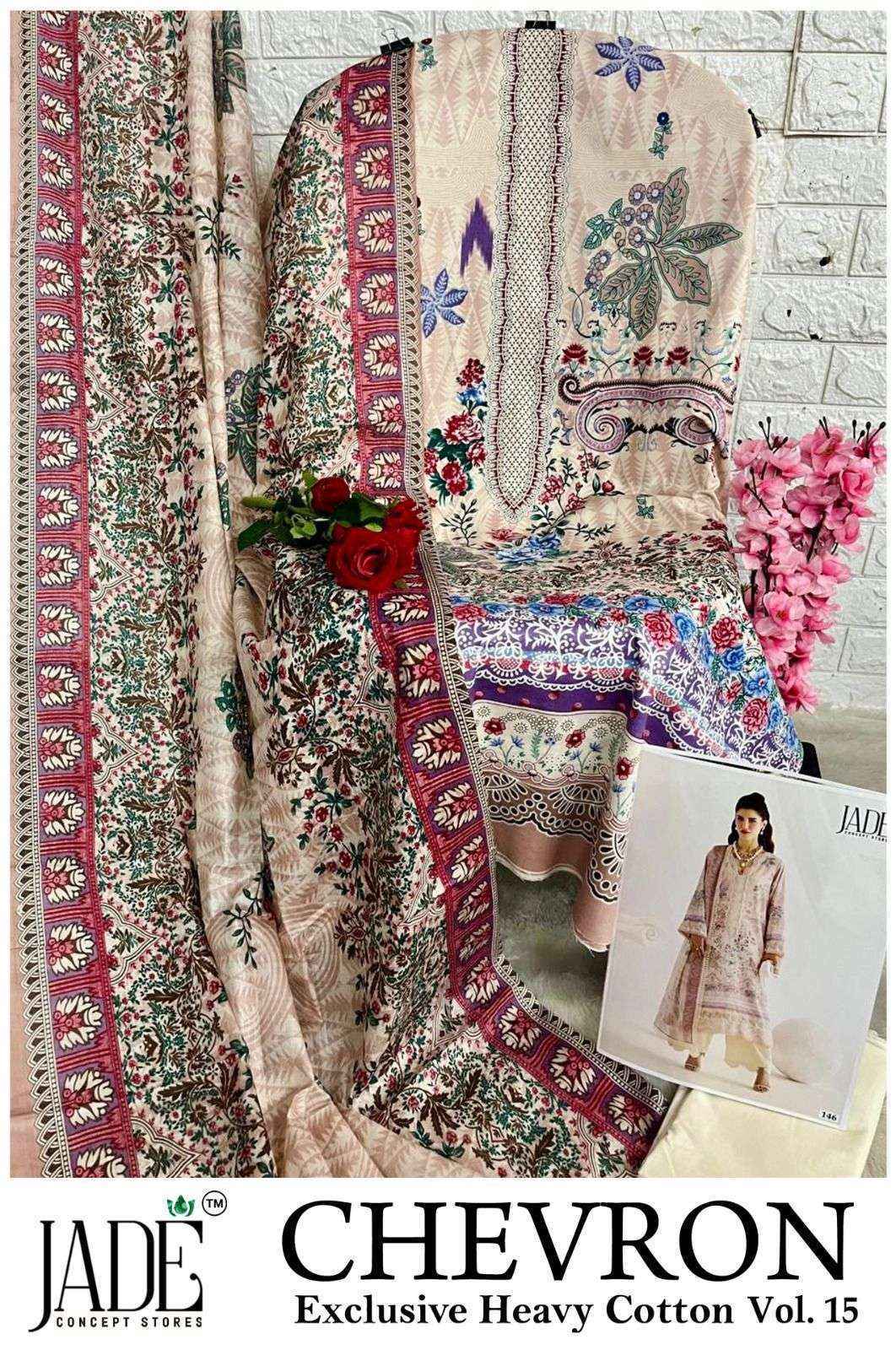 Jade Chevron Vol 15 Cotton Pakistani Dress Material Wholesale Surat ( 6 Pc Catalog )