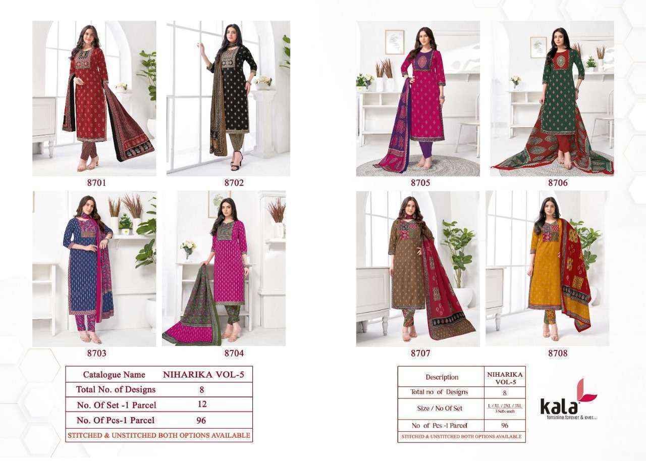 Kala Niharika Vol 5 Readymade Cotton Dress Collection ( 8 Pcs Catalog )