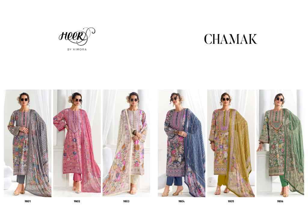 Kimora Heer Chamak Pashmina Dress Material Wholesale Price ( 6 Pcs Catalog )