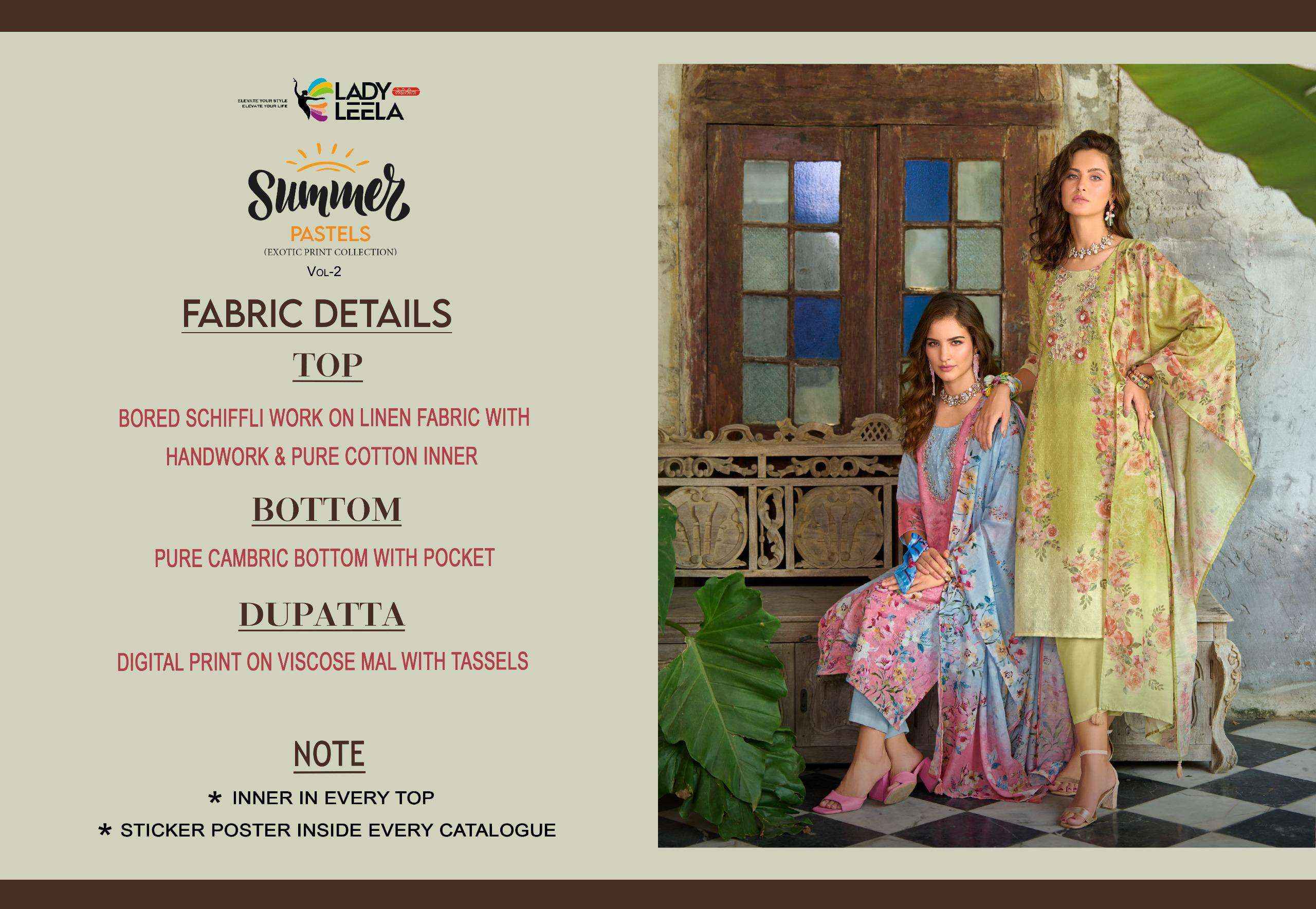 Lady Leela Summer Pastels Vol 2 Exclusive Readymade 3 Piece Suit Collection ( 6 Pcs Catalog )